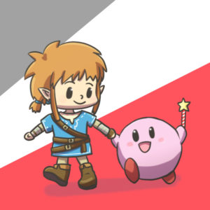 NIntendoTOKYOへ行くリンクとカービィ